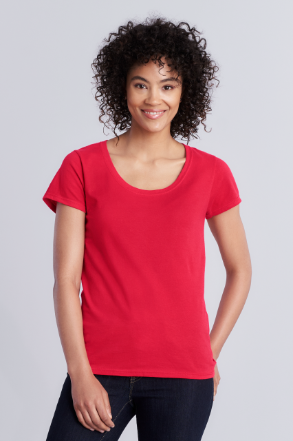 SOFTSTYLE<SUP>®</SUP> LADIES' DEEP SCOOP T-SHIRT