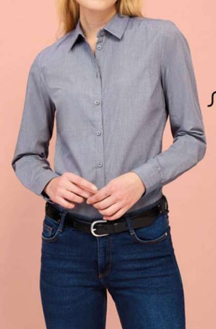 Premier Womens//Ladies Poplin Polycotton Long Sleeve Corporate Blouse