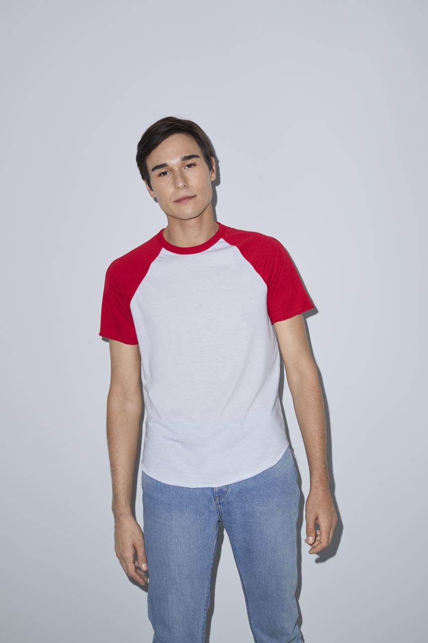 A-AARSABB4237-UNISEX POLY-COTTON SHORT SLEEVE RAGLAN T-SHIRT