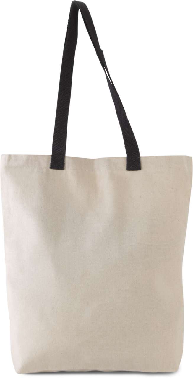 K-KI0277-FLAT CANVAS SHOPPER WITH CONTRAST HANDLE