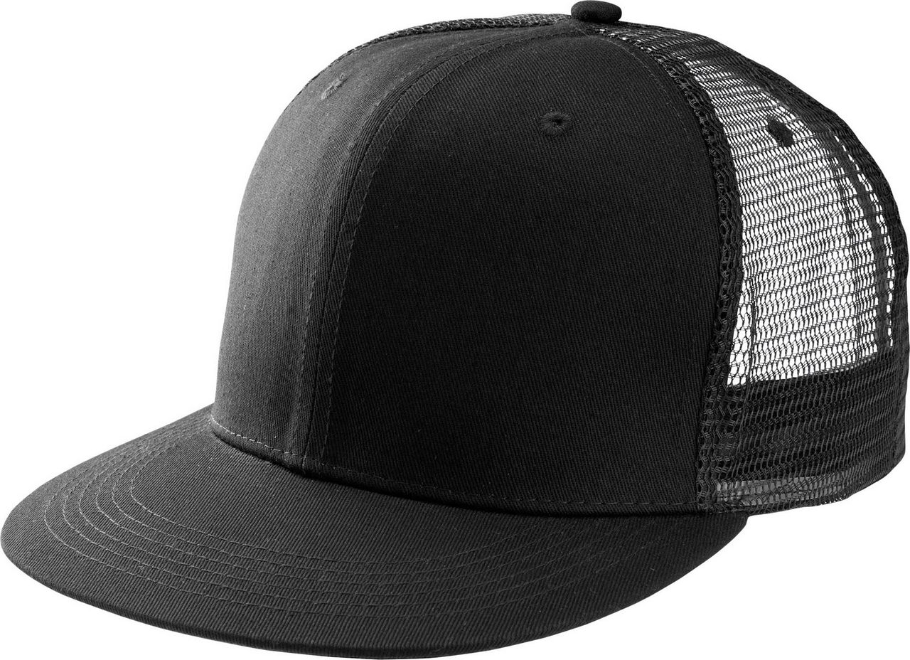 K-KP113-TRUCKER FLAT PEAK CAP - 6 PANELS