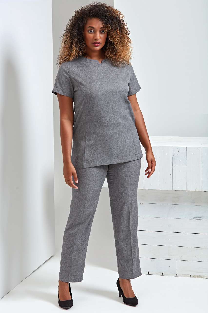 P-PR688-‘VIOLA' LINEN-LOOK CUT NECK BEAUTY TUNIC