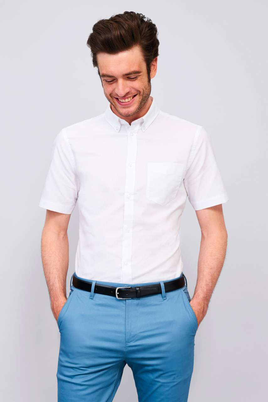 S-SO02921-SOL'S BRISBANE FIT - SHORT SLEEVE OXFORD MEN'S SHIRT