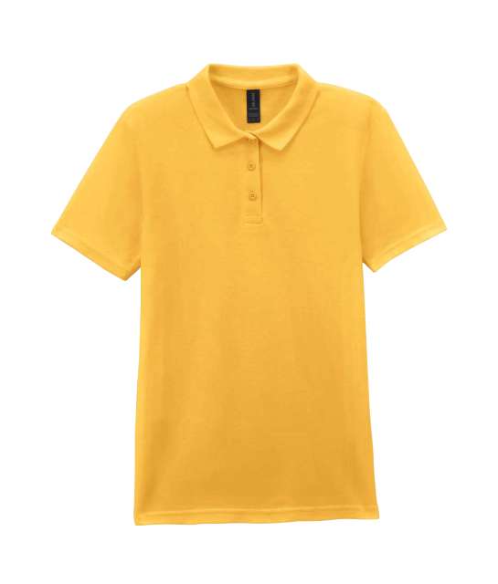 SOFTSTYLE<SUP>®</SUP> LADIES' DOUBLE PIQUÉ POLO WITH 3 COLOUR-MATCHED BUTTONS