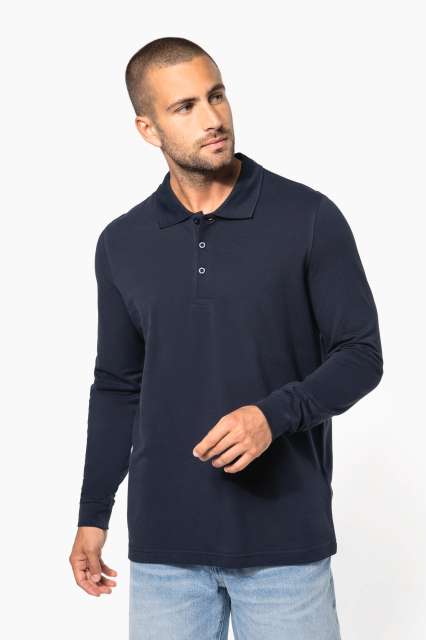 MEN'S LONG-SLEEVED PIQUÉ POLO SHIRT