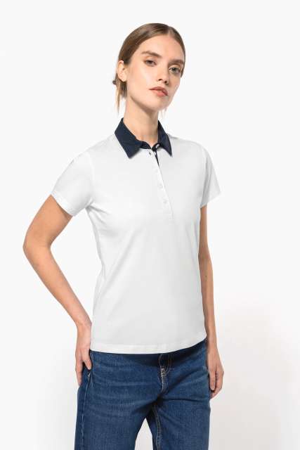 LADIES' TWO-TONE JERSEY POLO SHIRT