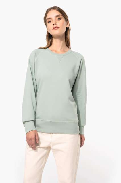 LADIES’ ORGANIC COTTON CREW NECK RAGLAN SLEEVE SWEATSHIRT