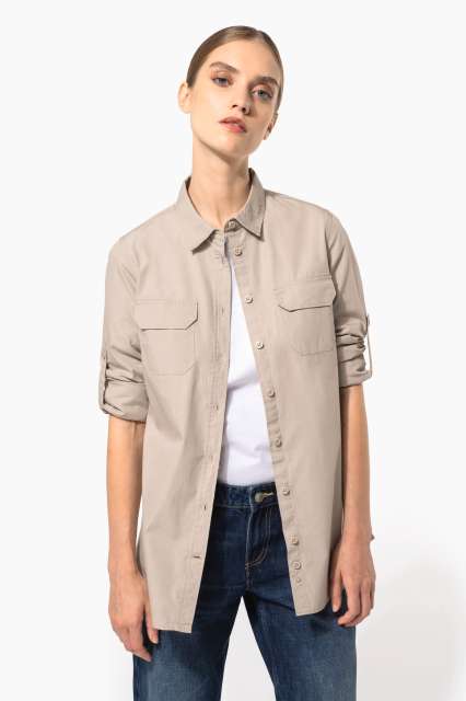 LADIES' LONG-SLEEVED SAFARI SHIRT