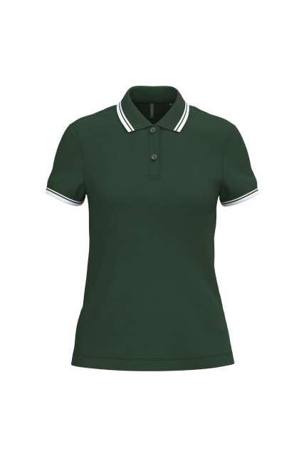 LADIE'S SHORT-SLEEVED POLOSHIRT WITH CONTRASTING PIPING