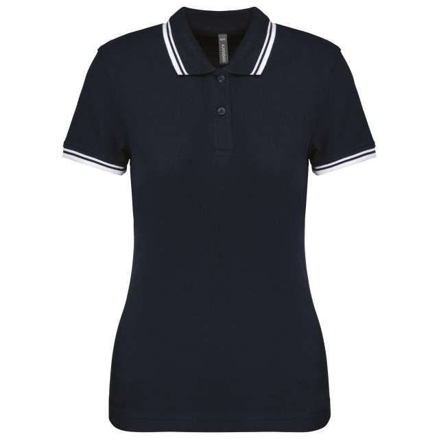 LADIE'S SHORT-SLEEVED POLOSHIRT WITH CONTRASTING PIPING