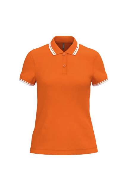 LADIE'S SHORT-SLEEVED POLOSHIRT WITH CONTRASTING PIPING