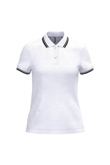 LADIE'S SHORT-SLEEVED POLOSHIRT WITH CONTRASTING PIPING