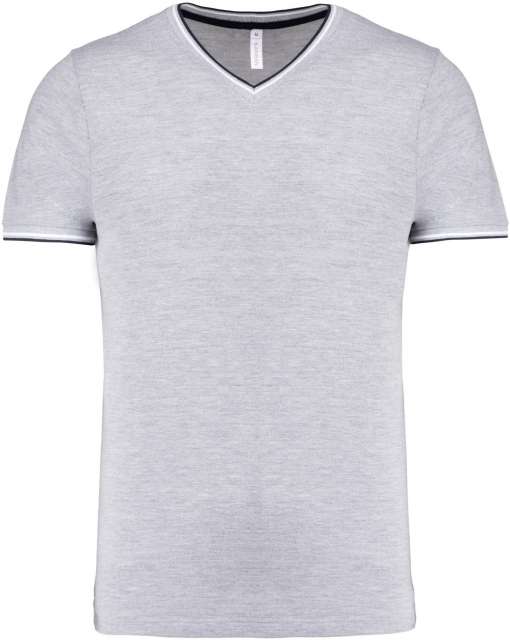 MEN'S PIQUÉ KNIT V-NECK T-SHIRT