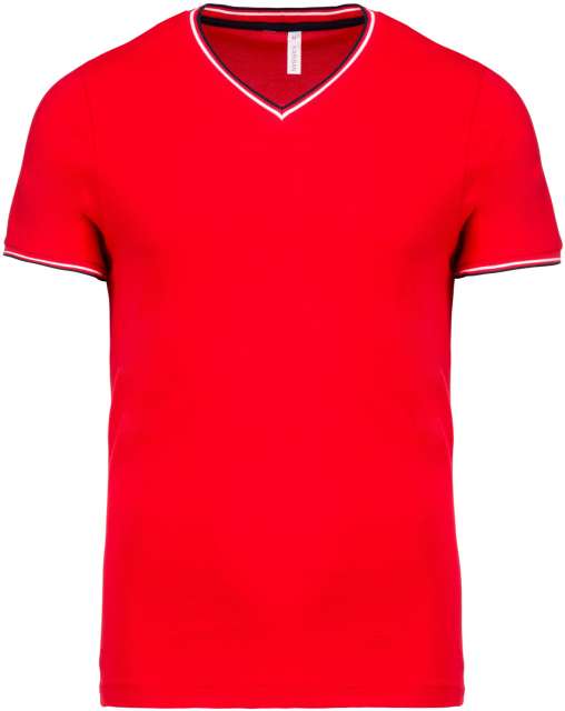 MEN'S PIQUÉ KNIT V-NECK T-SHIRT