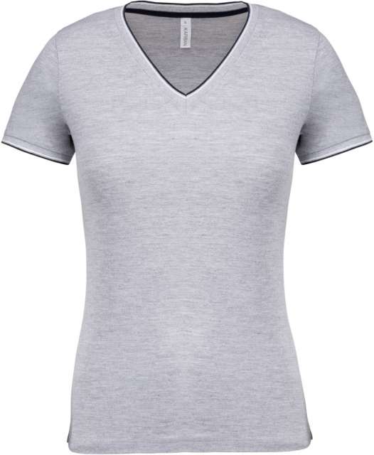 LADIES' PIQUÉ KNIT V-NECK T-SHIRT