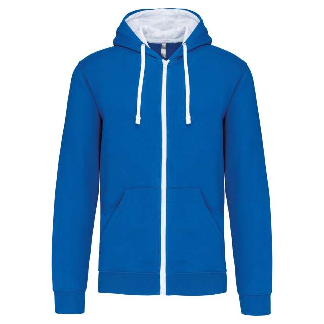MEN'S CONTRAST HOODED FULL ZIP SWEATSHIRT