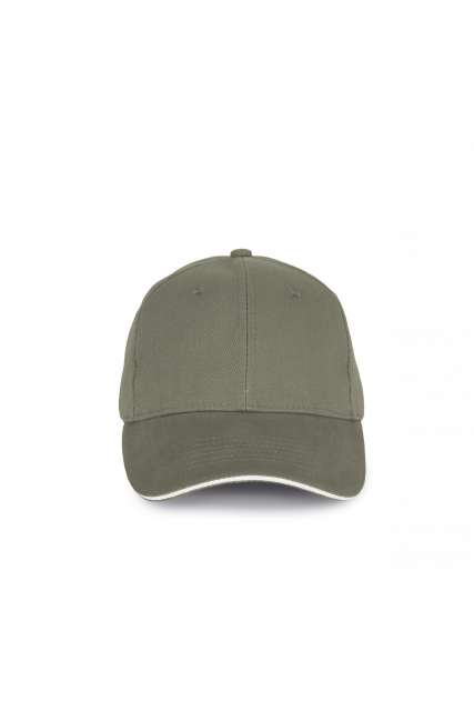 CAP IN ORGANIC COTTON WITH CONTRASTING SANDWICH PEAK - 6 PANELS