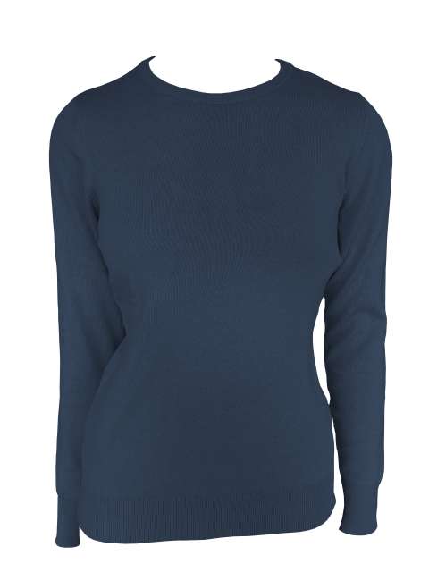 WOMEN’S CREW NECK FINE GAUGE COTTON PULLOVER