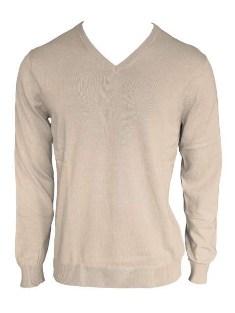 MEN’S V-NECK FINE GAUGE COTTON PULLOVER