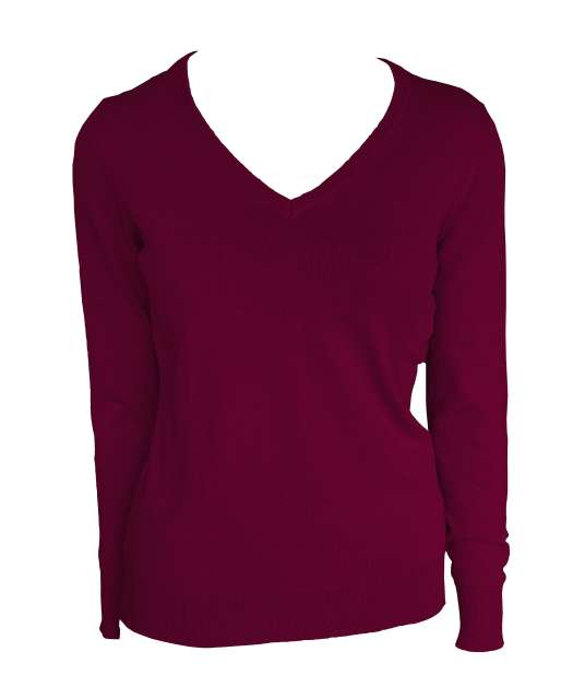 WOMEN’S V-NECK FINE GAUGE COTTON PULLOVER