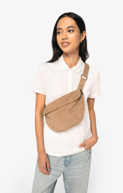 ECO-FRIENDLY CORDUROY WASHED EFFECT FANNY BAG
