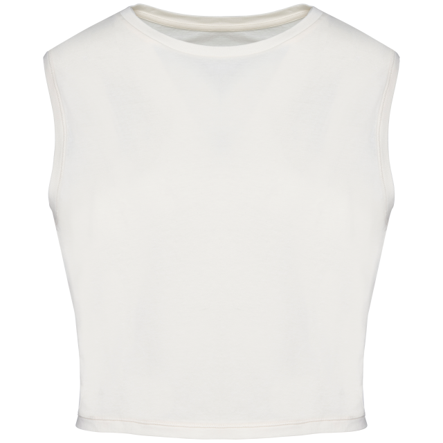 ECO-FRIENDLY LADIES’ SLEEVELESS CROP T-SHIRT
