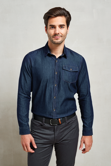 MEN’S JEANS STITCH DENIM SHIRT