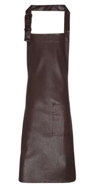 FAUX LEATHER BIB APRON