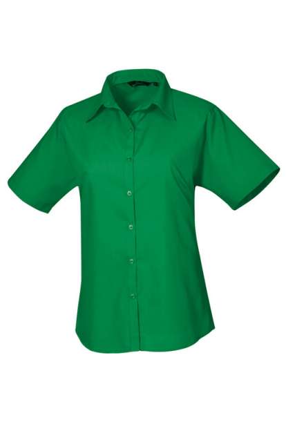 WOMEN'S SHORT SLEEVE POPLIN BLOUSE