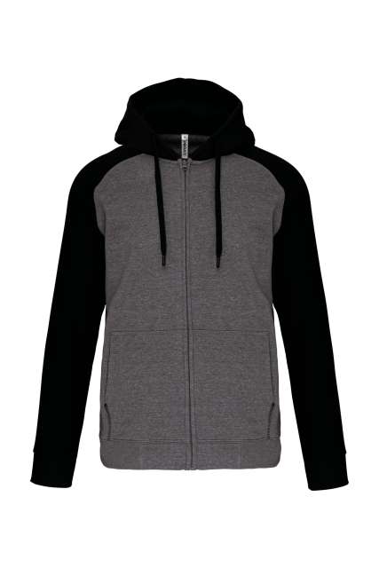 UNISEX TWO-TONE ZIPPED HOODED FLEECE JACKET