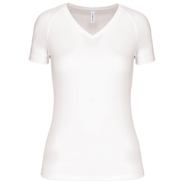 LADIES’ V-NECK SHORT SLEEVE SPORTS T-SHIRT