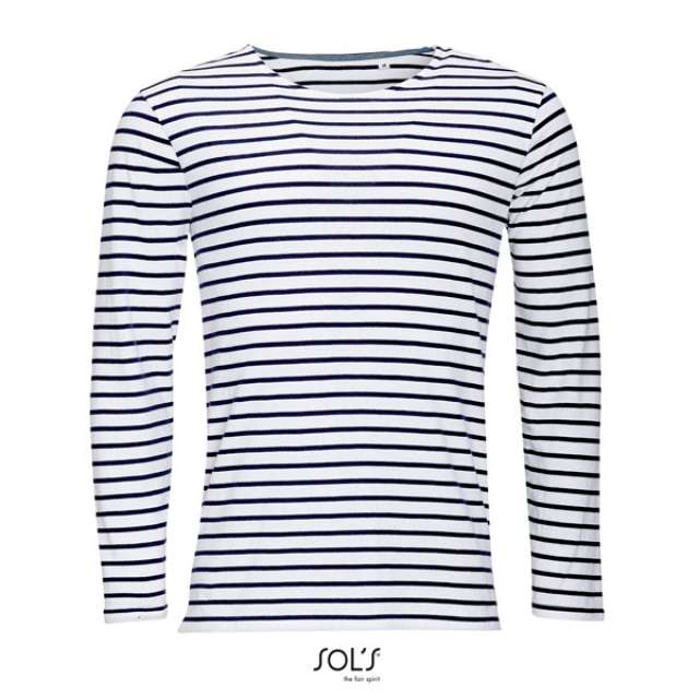 SOL'S MARINE MEN - LONG SLEEVE STRIPED T-SHIRT
