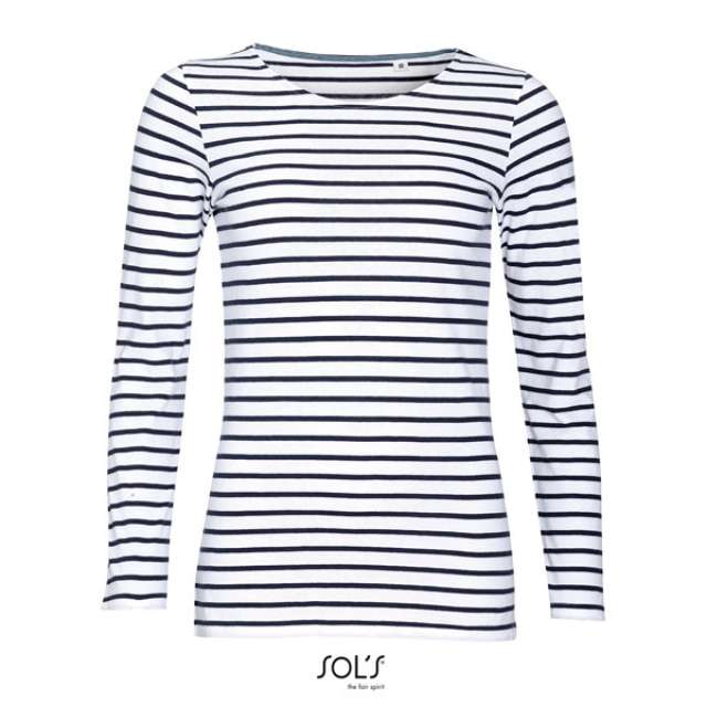 SOL'S MARINE WOMEN - LONG SLEEVE STRIPED T-SHIRT