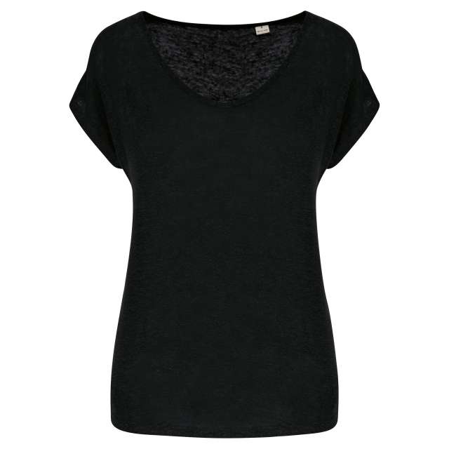 LADIES' V-NECK LINEN T-SHIRT