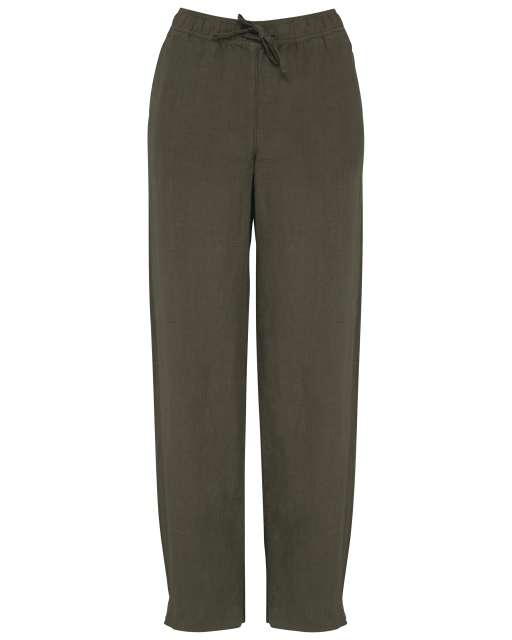 ECO-FRIENDLY LADIES' LINEN WASHED EFFECT TROUSERS
