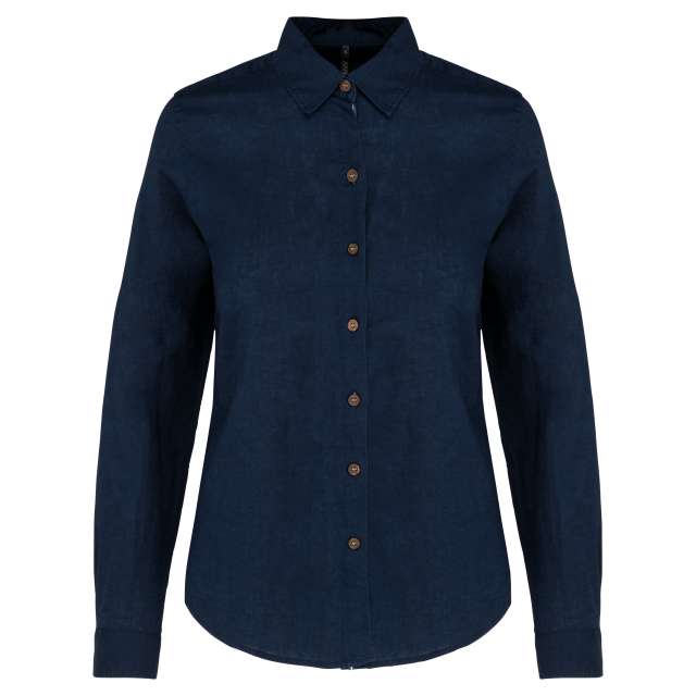 LADIES' LONG SLEEVE LINEN AND COTTON SHIRT