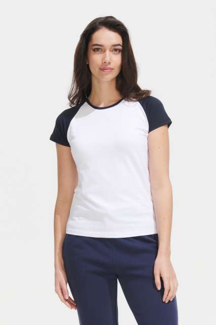 milky - women's 2-color raglan sleeves t-shirt 1.
